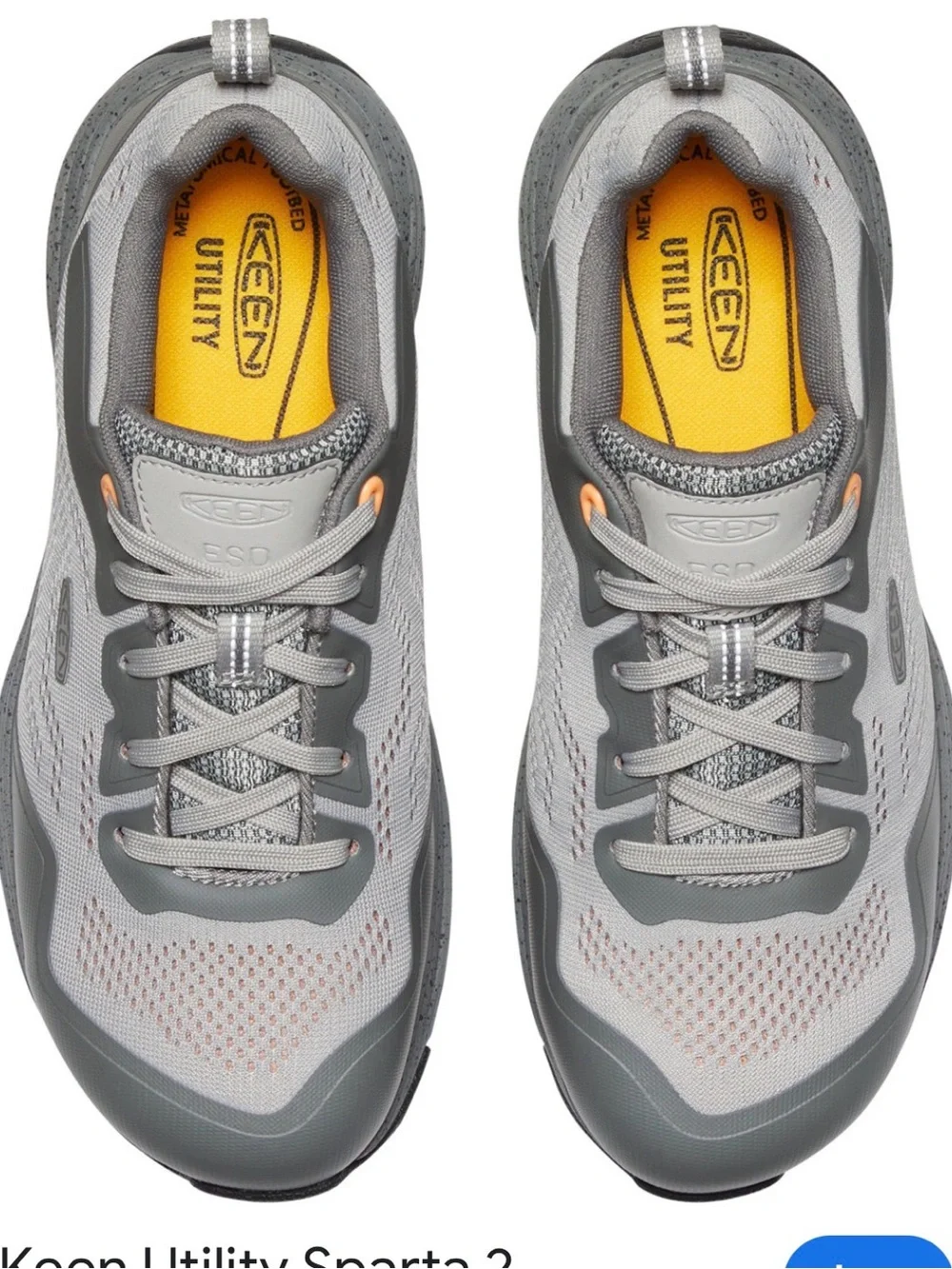 Keen Gray Mesh Athletic Sneaker with Orange Accent